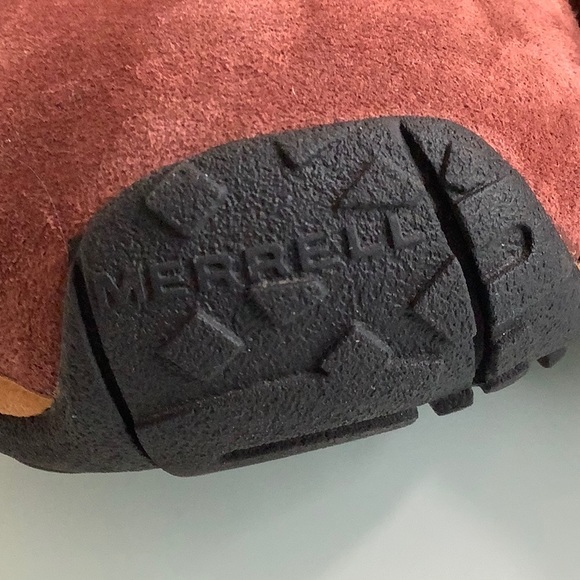 Merrell Jungle Moc rust brown leather suede slip on shoes size 7.5 men EUC - Picture 15 of 16